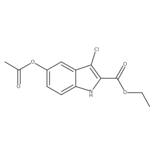Ethyl 5-acetoxy-3-chloroindole-2-carboxylate结构式