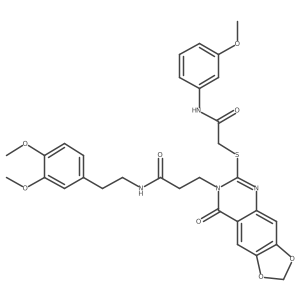 N-(3,4-dimethoxyphenethyl)-3-(6-((2-((3-methoxyphenyl)amino)-2-oxoethyl)thio)-8-oxo-[1,3]dioxolo[4,5-g]quinazolin-7(8H)-yl)propanamide Structure