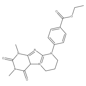 Ethyl 4-(1,3-dimethyl-2,4-dioxo-4a,6,7,8-tetrahydropurino[7,8-a]pyrimidin-5-ium-9-yl)benzoate结构式