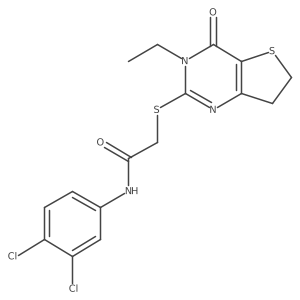 N-(3,4-dichlorophenyl)-2-[(3-ethyl-4-oxo-6,7-dihydrothieno[3,2-d]pyrimidin-2-yl)sulfanyl]acetamide结构式