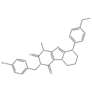 3-(4-bromobenzyl)-9-(4-ethylphenyl)-1-methyl-6,7,8,9-tetrahydropyrimido[2,1-f]purine-2,4(1H,3H)-dione Structure