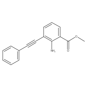 Methyl 2-amino-3-(2-phenylethynyl)benzoate结构式