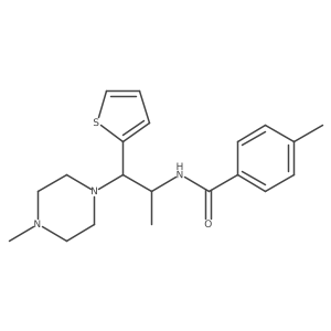 4-methyl-N-(1-(4-methylpiperazin-1-yl)-1-(thiophen-2-yl)propan-2-yl)benzamide结构式