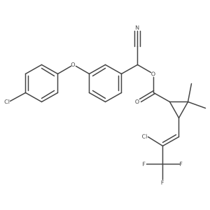 [[3-(4-chlorophenoxy)phenyl]-cyano-methyl] 3-[(Z)-2-chloro-3,3,3-trifluoro-prop-1-enyl]-2,2-dimethyl-cyclopropanecarboxylate Structure