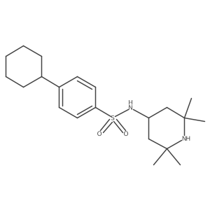 4-cyclohexyl-N-(2,2,6,6-tetramethylpiperidin-4-yl)benzene-1-sulfonamide Structure