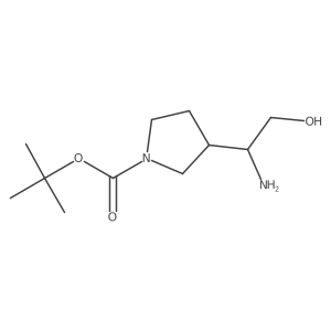 Tert-butyl 3-(1-amino-2-hydroxyethyl)pyrrolidine-1-carboxylate结构式