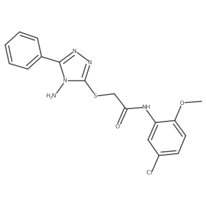 2-[(4-amino-5-phenyl-4H-1,2,4-triazol-3-yl)sulfanyl]-N-(5-chloro-2-methoxyphenyl)acetamide结构式