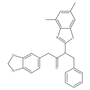 2-(benzo[d][1,3]dioxol-5-yl)-N-benzyl-N-(4,6-dimethylbenzo[d]thiazol-2-yl)acetamide结构式
