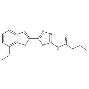 N-(5-(7-methoxybenzofuran-2-yl)-1,3,4-oxadiazol-2-yl)butyramide结构式