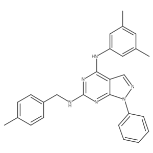 N4-(3,5-dimethylphenyl)-N6-(4-methylbenzyl)-1-phenyl-1H-pyrazolo[3,4-d]pyrimidine-4,6-diamine结构式