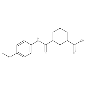 1-[[(4-Methoxyphenyl)amino]carbonyl]-3-piperidinecarboxylic acid Structure
