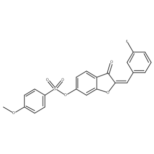 (Z)-2-(3-fluorobenzylidene)-3-oxo-2,3-dihydrobenzofuran-6-yl 4-methoxybenzenesulfonate结构式