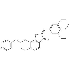 (Z)-8-(pyridin-4-ylmethyl)-2-(3,4,5-trimethoxybenzylidene)-8,9-dihydro-2H-benzofuro[7,6-e][1,3]oxazin-3(7H)-one Structure