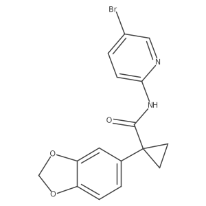 1-(benzo[d][1,3]dioxol-5-yl)-N-(5-bromopyridin-2-yl)cyclopropanecarboxamide Structure