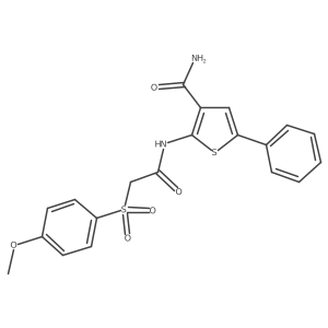 2-(2-((4-Methoxyphenyl)sulfonyl)acetamido)-5-phenylthiophene-3-carboxamide结构式