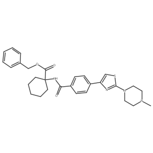 1-[[[4-[2-(4-Methyl-1-piperazinyl)-4-thiazolyl]phenyl]carbonyl]amino]cyclohexanecarboxylic acid phenylmethyl ester Structure