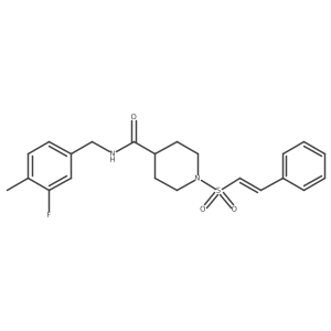 N-[(3-fluoro-4-methylphenyl)methyl]-1-(2-phenylethenesulfonyl)piperidine-4-carboxamide结构式
