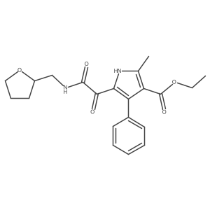 ethyl 2-methyl-5-(2-oxo-2-(((tetrahydrofuran-2-yl)methyl)amino)acetyl)-4-phenyl-1H-pyrrole-3-carboxylate结构式