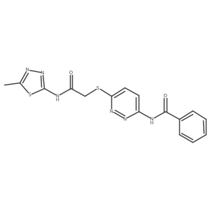 N-(6-((2-((5-methyl-1,3,4-thiadiazol-2-yl)amino)-2-oxoethyl)thio)pyridazin-3-yl)benzamide Structure