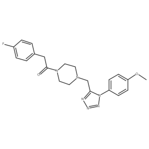 2-(4-fluorophenyl)-1-(4-((1-(4-methoxyphenyl)-1H-tetrazol-5-yl)methyl)piperazin-1-yl)ethanone结构式