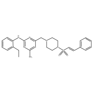 N2-(2-ethylphenyl)-6-{[4-(2-phenylethenesulfonyl)piperazin-1-yl]methyl}-1,3,5-triazine-2,4-diamine Structure