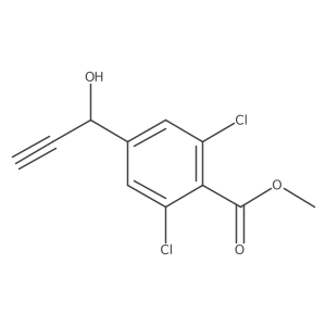Methyl 2,6-dichloro-4-(1-hydroxyprop-2-yn-1-yl)benzoate结构式