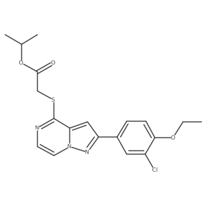 CCOc1ccc(-c2cc3c(SCC(=O)OC(C)C)nccn3n2)cc1Cl结构式