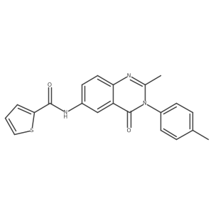 Cc1ccc(-n2c(C)nc3ccc(NC(=O)c4cccs4)cc3c2=O)cc1结构式