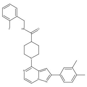 1-[2-(3,4-dimethylphenyl)pyrazolo[1,5-a]pyrazin-4-yl]-N-(2-fluorobenzyl)piperidine-4-carboxamide Structure
