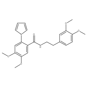 COc1ccc(CCNC(=O)c2cc(OC)c(OC)cc2-n2cccc2)cc1OC结构式