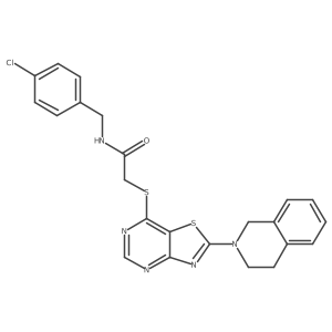 N-(4-chlorobenzyl)-2-((2-(3,4-dihydroisoquinolin-2(1H)-yl)thiazolo[4,5-d]pyrimidin-7-yl)thio)acetamide Structure