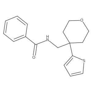 N-((4-(thiophen-2-yl)tetrahydro-2H-pyran-4-yl)methyl)benzamide结构式