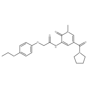 2-(4-ethoxyphenoxy)-N-(1-methyl-2-oxo-5-(pyrrolidine-1-carbonyl)-1,2-dihydropyridin-3-yl)acetamide结构式