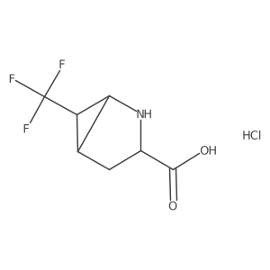 (1R,3S,5R,6R)-6-(trifluoromethyl)-2-azabicyclo[3.1.0]hexane-3-carboxylic acid hydrochloride结构式