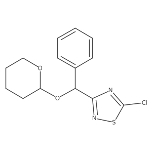 5-chloro-3-[phenyl[(tetrahydro-2H-pyran-2-yl)oxy]methyl]-1,2,4-Thiadiazole结构式