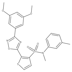 2-[3-(3,5-dimethoxyphenyl)-1,2,4-oxadiazol-5-yl]-N-methyl-N-(3-methylphenyl)thiophene-3-sulfonamide Structure