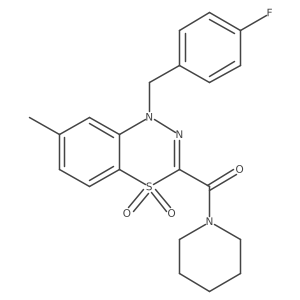 1-(4-fluorobenzyl)-7-methyl-3-(piperidinocarbonyl)-4lambda~6~,1,2-benzothiadiazine-4,4(1H)-dione Structure