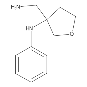 3-(aminomethyl)-N-phenyloxolan-3-amine结构式
