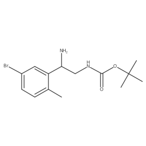 tert-butyl N-[2-amino-2-(5-bromo-2-methylphenyl)ethyl]carbamate Structure