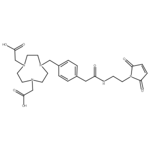 2,2'-(7-(4-(2-((2-(2,5-Dioxo-2,5-dihydro-1H-pyrrol-1-yl)ethyl)amino)-2-oxoethyl)benzyl)-1,4,7-triazonane-1,4-diyl)diacetic acid结构式