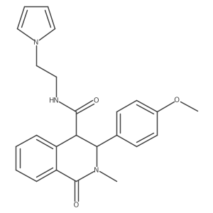 3-(4-methoxyphenyl)-2-methyl-1-oxo-N-[2-(1H-pyrrol-1-yl)ethyl]-1,2,3,4-tetrahydroisoquinoline-4-carboxamide Structure