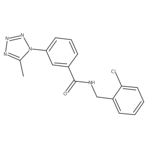 N-(2-chlorobenzyl)-3-(5-methyl-1H-tetrazol-1-yl)benzamide结构式