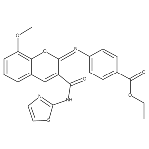 ethyl 4-{[(2Z)-8-methoxy-3-(1,3-thiazol-2-ylcarbamoyl)-2H-chromen-2-ylidene]amino}benzoate Structure