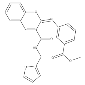 methyl 3-({(2Z)-3-[(furan-2-ylmethyl)carbamoyl]-2H-chromen-2-ylidene}amino)benzoate Structure
