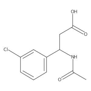 (3R)-3-(3-chlorophenyl)-3-acetamidopropanoic acid Structure