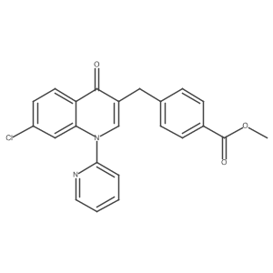 4-(7-Chloro-4-oxo-1-pyridin-2-yl-1,4-dihydro-quinolin-3-ylmethyl)-benzoic acid methyl ester结构式