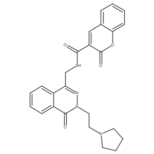 2-oxo-N-((4-oxo-3-(2-(pyrrolidin-1-yl)ethyl)-3,4-dihydrophthalazin-1-yl)methyl)-2H-chromene-3-carboxamide Structure