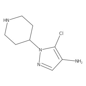 5-chloro-1-(4-piperidinyl)-1H-Pyrazol-4-amine结构式
