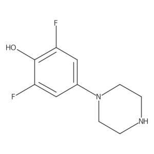 2,6-Difluoro-4-(piperazin-1-yl)phenol结构式