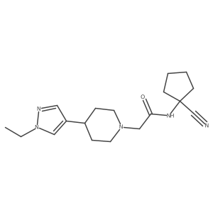 N-(1-cyanocyclopentyl)-2-[4-(1-ethyl-1H-pyrazol-4-yl)piperidin-1-yl]acetamide结构式